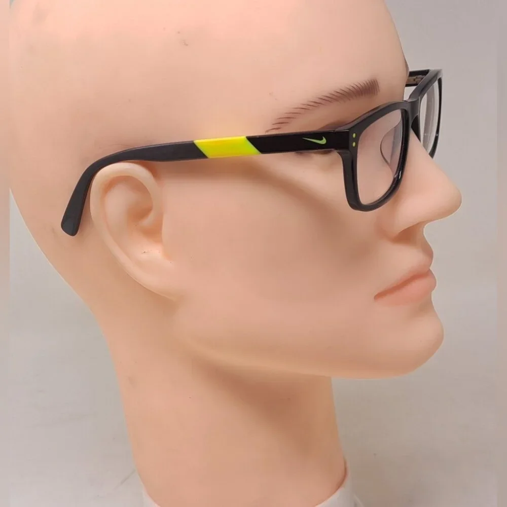 Nike Kid Glasses Frames Swoosh Black Yellow Square 5536 010 49-15-140
